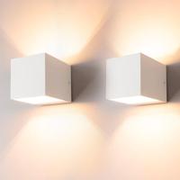 Fornax bianco by LUSENZ - Kubusvormige up and down wandlamp met een mat witte coating - thumbnail