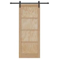 Schuifdeur met beslag 83x211 cm massief grenenhout - thumbnail