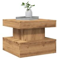 Salontafel met LED-verlichting 50x50x40cm artisanaal eikenkleur - thumbnail