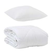 Dekbed met kussen Wit 155 x 220 cm Microfibre - thumbnail