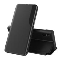 Voor Xiaomi Redmi 9A Side Display Magnetic Shockproof Horizontale Flip Lederen Case met houder(Zwart) - thumbnail