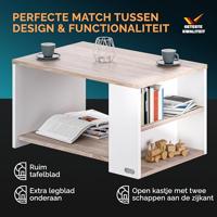 Salontafel Santa Cruz Wit Eik 90x60x50cm - thumbnail