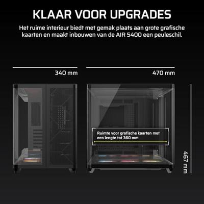 Corsair AIR 5400 RS-R ARGB Midi-tower PC-behuizing Zwart