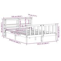 Bedframe zonder matras massief grenenhout 120x190 cm - thumbnail