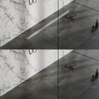 Douchegoot met multifunctioneel rooster en flens, 7 x 140 RVS geborsteld - thumbnail