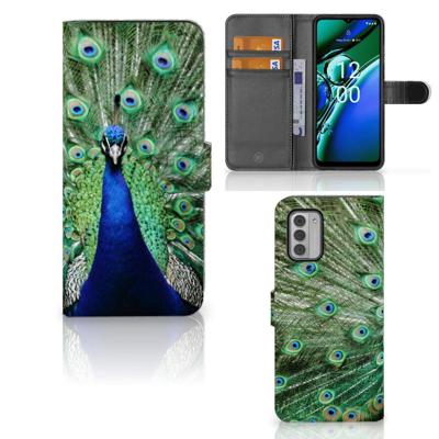 Nokia G42 | Telefoonhoesje | Met pasjeshouder | Pauw