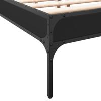Bedframe LED bewerkt hout metaal zwart 140x190 cm - thumbnail