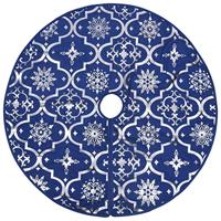 VidaXL Kerstboomrok luxe met sok 90 cm stof blauw - thumbnail