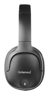 Intenso O400HA Over-Ear Hoofdtelefoon, hybride actieve ruisonderdrukking, tot 75 uur looptijd en Bluetooth 5.3, met muziekmodus, transparantiemodus en snelle oplaadtijd, zwart
