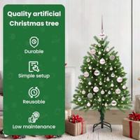 VidaXL Kerstboom met 150 led met standaard groen 120 cm pe - thumbnail