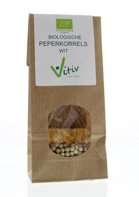 Vitiv Peperkorrels wit bio 40 Gram Vitiv Peperkorrels wit bio 40 Gram