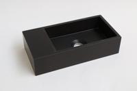 INK Versus Fontein - 36x18x9cm - wasbak rechts - 0 kraangaten - Quartz zwart 3404103 - thumbnail