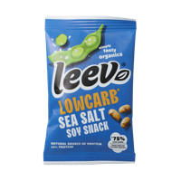 Leev Bio lowcarb snack soyabonen met zeezout 45 Gram - thumbnail