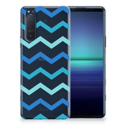 Sony Xperia 5II | TPU bumper | Zigzag Blauw Sony Xperia 5II | TPU bumper | Zigzag Blauw
