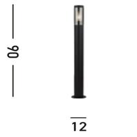 Searchlight Zwarte terraslampBatton 90cm - 93901-900BK - thumbnail