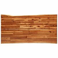 Eettafel met natuurlijke rand 160x80x75 cm massief acaciahout - thumbnail