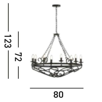 Searchlight Klassieke kroonluchterCartwheel Ø 80cm - 8908-8BK