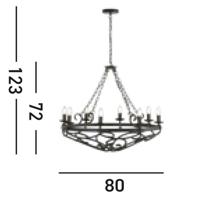 Searchlight Klassieke kroonluchterCartwheel Ø 80cm - 8908-8BK - thumbnail