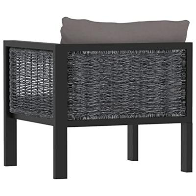 Hoekbank sectioneel met linkerarmleuning poly rattan antraciet - thumbnail