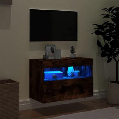 Tv-wandmeubel met LED-verlichting 60x30x40 cm gerookt eiken Tv-wandmeubel met LED-verlichting 60x30x40 cm gerookt eiken