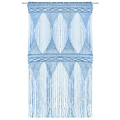 VidaXL Gordijn macramé 140x240 cm katoen blauw VidaXL Gordijn macramé 140x240 cm katoen blauw