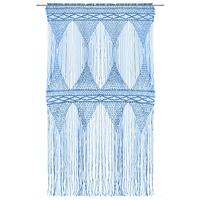 VidaXL Gordijn macramé 140x240 cm katoen blauw - thumbnail