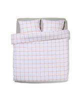 HEMA Dekbedovertrek 200x200/220cm zacht katoen ruiten lila (multi) - thumbnail