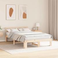Bedframe met hoofdeinde Naturel 120 x 200 cm Massief grenenhout - thumbnail