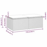 2-delige Loungeset met kussens poly rattan acacia grijs - thumbnail