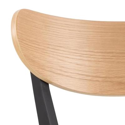 Bendt Barkruk 'Torkil' (zithoogte 77cm), kleur Zwart / Naturel