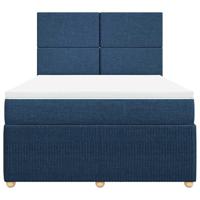 Boxspring met matras stof blauw 160x200 cm - thumbnail