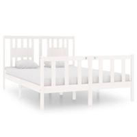 Bedframe massief hout wit 140x190 cm - thumbnail
