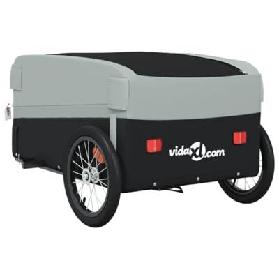 VidaXL Fietstrailer 45 kg ijzer zwart en grijs VidaXL Fietstrailer 45 kg ijzer zwart en grijs