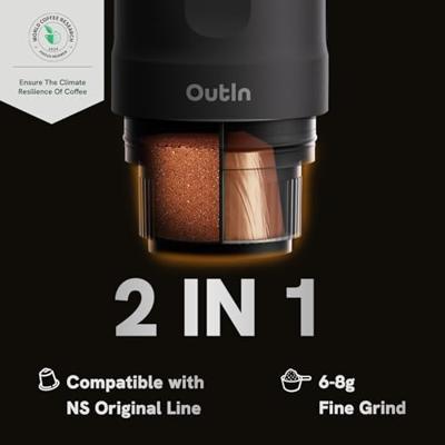 Outin Nano - Draagbare Elektrische Espressomachine - Draagbaar Koffiezetapparaat