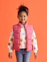 Licht mouwloze donsjas voor meisjes rozen - thumbnail