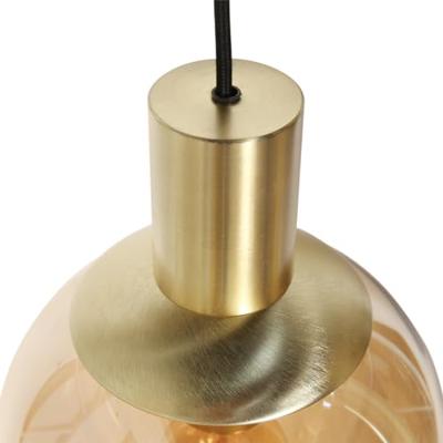 Steinhauer Eettafel hanglampBollique goud met amberglas - 3799ME