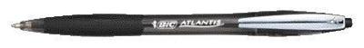 Balpen bic atlantis soft clic m zwart | 12 stuks