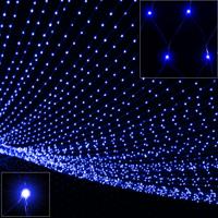 Lichtketting blauw 100 LED's 120x120cm voor binnen of buiten - thumbnail