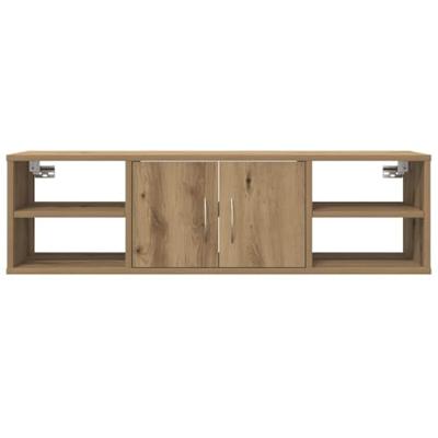 Wandkast 101x30x29 cm bewerkt hout artisanaal eikenkleurig