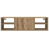 Wandkast 102x30x29 cm bewerkt hout artisanaal eikenkleurig - thumbnail