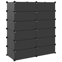 VidaXL Schoenenrek 94,5x36,5x106 cm polypropeen zwart - thumbnail