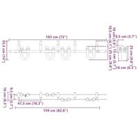 Doos met onderdelen voor schuifdeur 183 cm staal zwart - thumbnail
