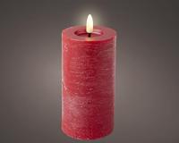Lumineo LED kaars kerstrood/warm wit 7x15cm - thumbnail