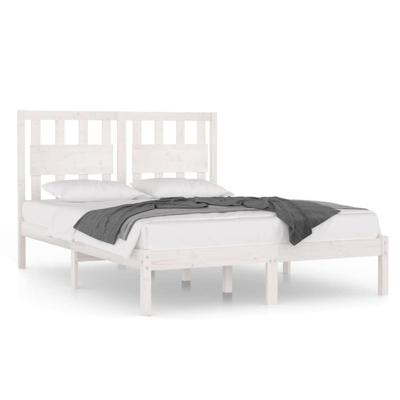 Bedframe massief grenenhout wit 160x200 cm