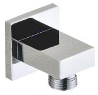 Luxe messing muur doucheaansluiting vierkant 1/2 - thumbnail