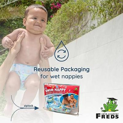 Freds Swim Academy wasbare zwemluier zeedieren maat 2 9-16 kg blauw