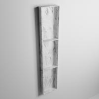 MONDIAZ EASY Nis 149,5x29,5cm in solid surface kleur Glace. 3 vakken geschikt voor in- of opbouw - thumbnail