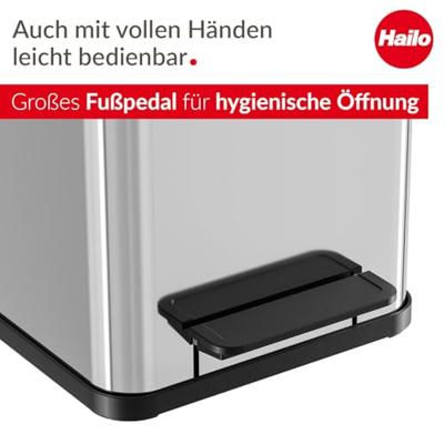 Hailo 0619-200 öko uno plus m pedaalemmer 17l rvs