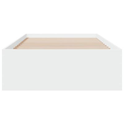 Bedframe met lades bewerkt hout wit 90x200 cm - thumbnail