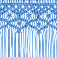 VidaXL Gordijn macramé 140x240 cm katoen blauw - thumbnail